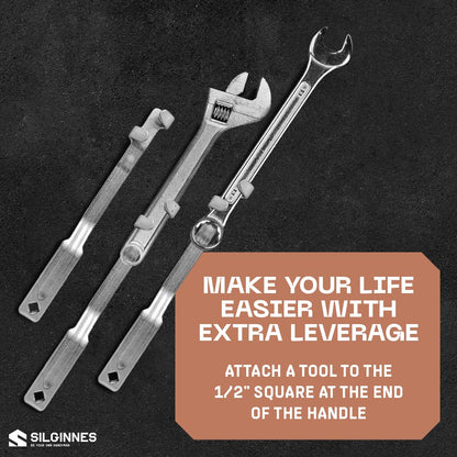 Silginnes Wrench Extender Tool Bar - Heavy Duty Wrench Leverage Tool for Hard-to-Reach Fasteners - Universal Cheater Bar - Increases Torque for Stubborn Bolts - Durable Alloy Steel Construction