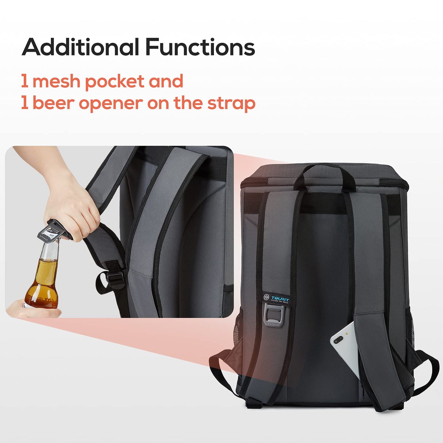 TOURIT Cooler Backpack 30 Cans Lightweight Insulated Backpack Cooler Leak-Proof for Men and Women