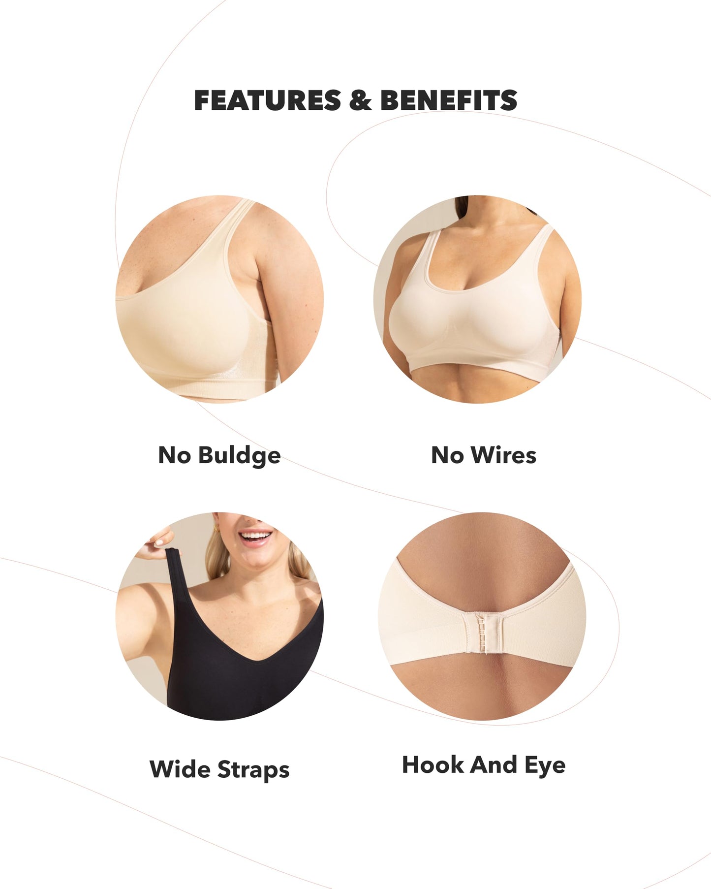 SHAPERMINT Bras for Women - Bras for Women no Underwire, Bralettes for Women Plus Size, Wireless Push up Bra Nude