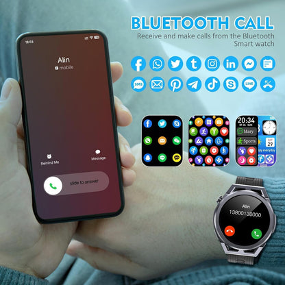 W@nyou Smart Watch with Earbuds, 1.53 inch Round Fitness Tracker, All-in-one Smartwatches with Heart Rate Blood Pressure Oxygen Sports TWS Music for Android iOS