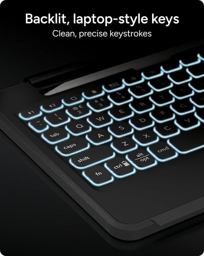 ZAGG Rugged Book iPad 11" (A16)/ 10.9" (Gen 10) Case - Durable Wireless Keyboard Case, Military-Grade Drop Protection, Multi-Device Pairing, Detachable Backlit Keyboard, Black