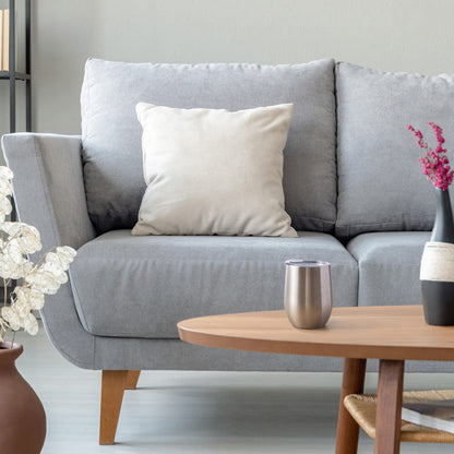 FristChoice 12 oz Insulated Wine Tumbler with Lid and Straw,Stainless Steel Stemless Wine Tumbler Glasses Double Wall Vacuum Wine Cups Tumbler for Coffee,Champaign,Cocktail,Office（Silver,1）