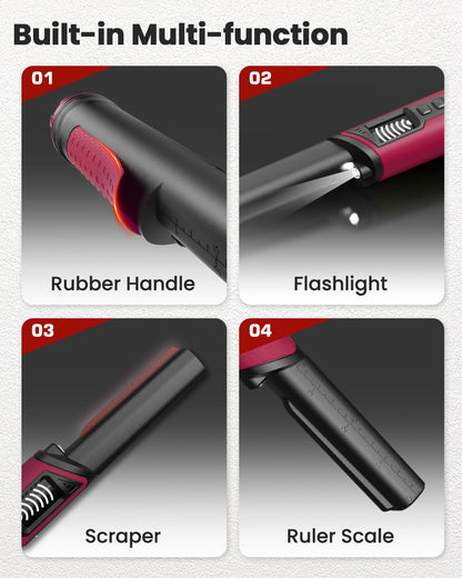 DR.ÖTEK Metal Detector Pinpointer for Adults & Kids, IP68 Fully Waterproof underwater metal detector wand Handheld Pin Pointer with LCD Screen & LED Light, 360°High Sensitivity Accuracy Detection, Red