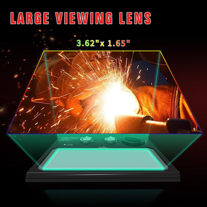 TRQWH Welding Helmet with Light True Color Auto Darkening Welding Helmets for Men Solar Powered Welding Hood with 2 Arc Sensor Wide Shade 4/9-13 for TIG MIG ARC Cool Welder Mask (TRQ-HD12)