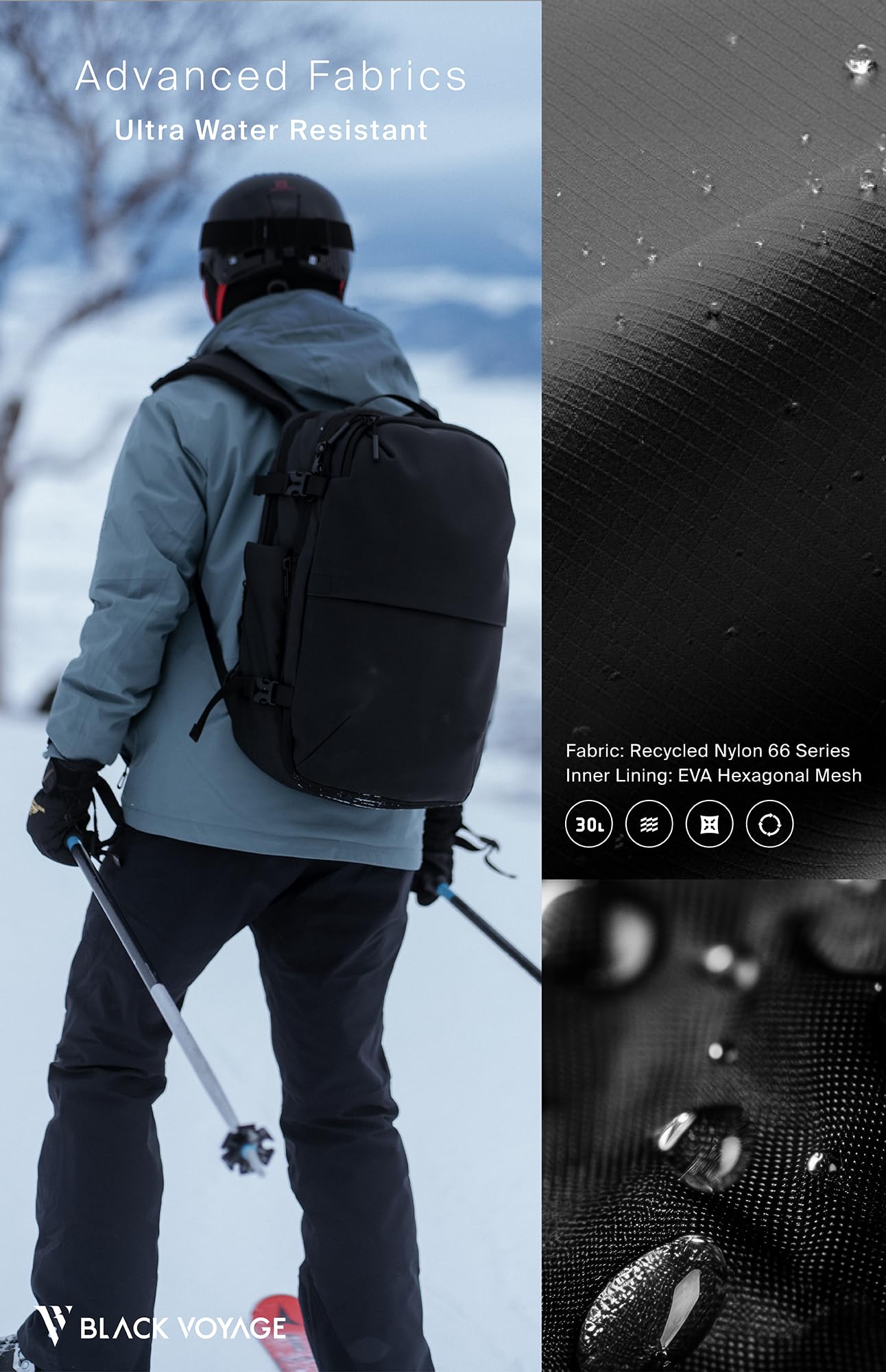 Vortex Vacuum Seal Travel Backpack 60L Expandable Air Compression System Water Resistant TSA Lock Carry-On Suitcase Luggage Black AERO - Vacuum Pump Included