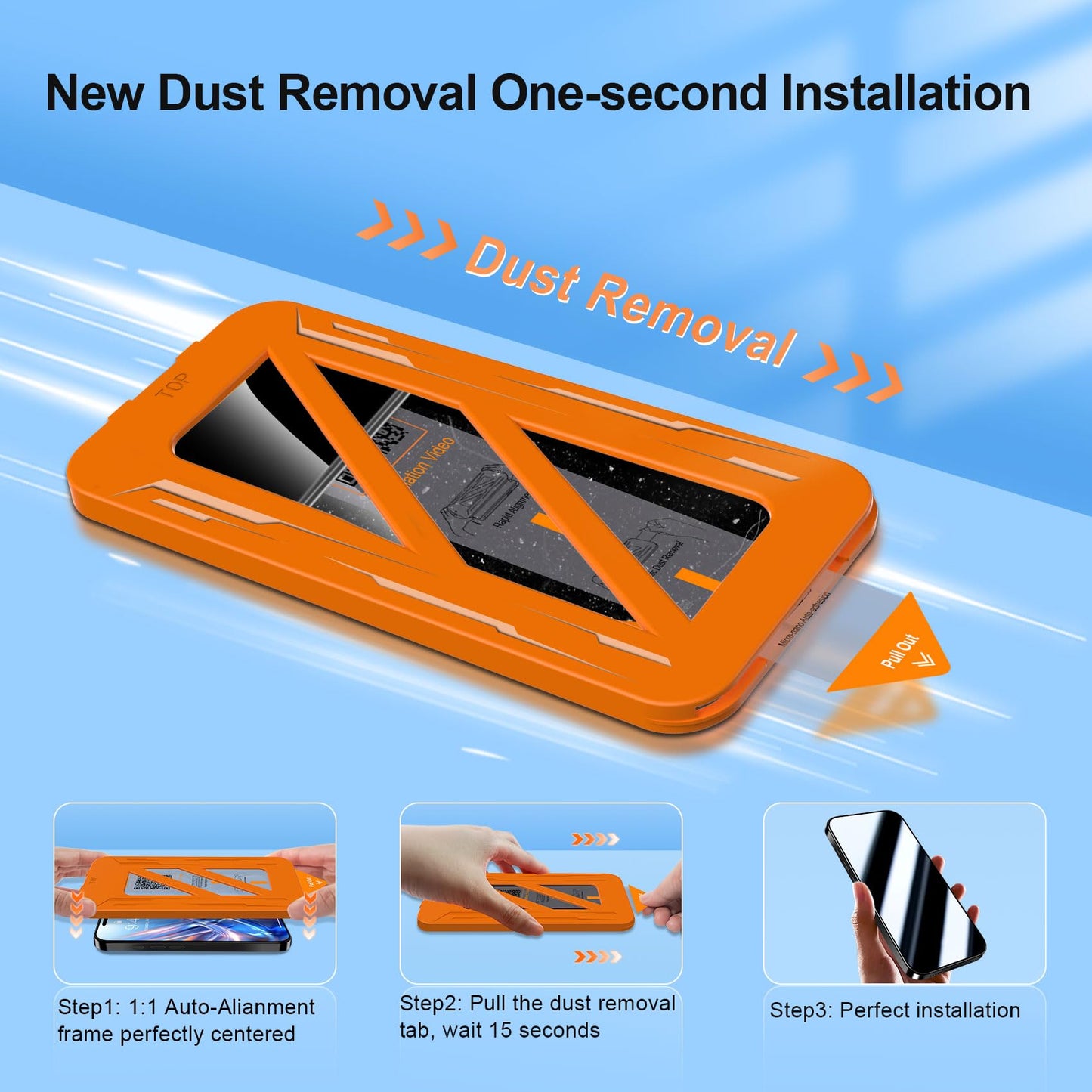 QHOHQ 3 Pack Screen Protector for iPhone Air + 3 Pack Camera Lens Protector, 9H+ Shatterproof Tempered Glass for iPhone 17 Air, [12FT Military Grade Protection], 1-Second Auto-Install, Case Friendly