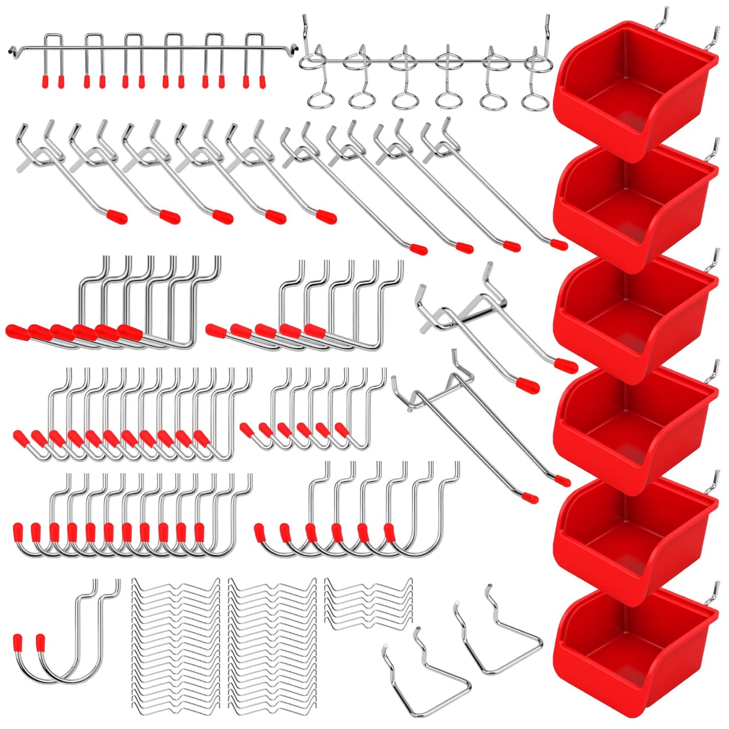 Ultimate 121-Piece Pegboard Hooks Set, Pegboard Accessories with Metal Hooks, Durable Peg Board Organizer Accessories, Pegboard Bins, Peg Board Tool Utility Hooks
