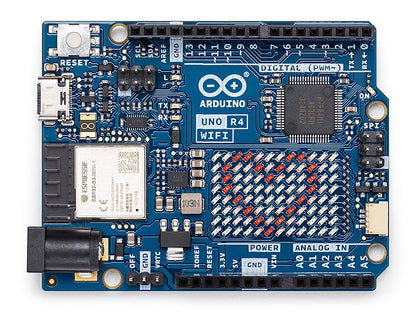 Arduino UNO R4 WiFi [ABX00087] – Renesas RA4M1 + ESP32-S3, Wi-Fi, Bluetooth, USB-C, CAN, 12-bit DAC, OP AMP, Qwiic Connector, 12x8 LED Matrix for Advanced IoT & Embedded Projects