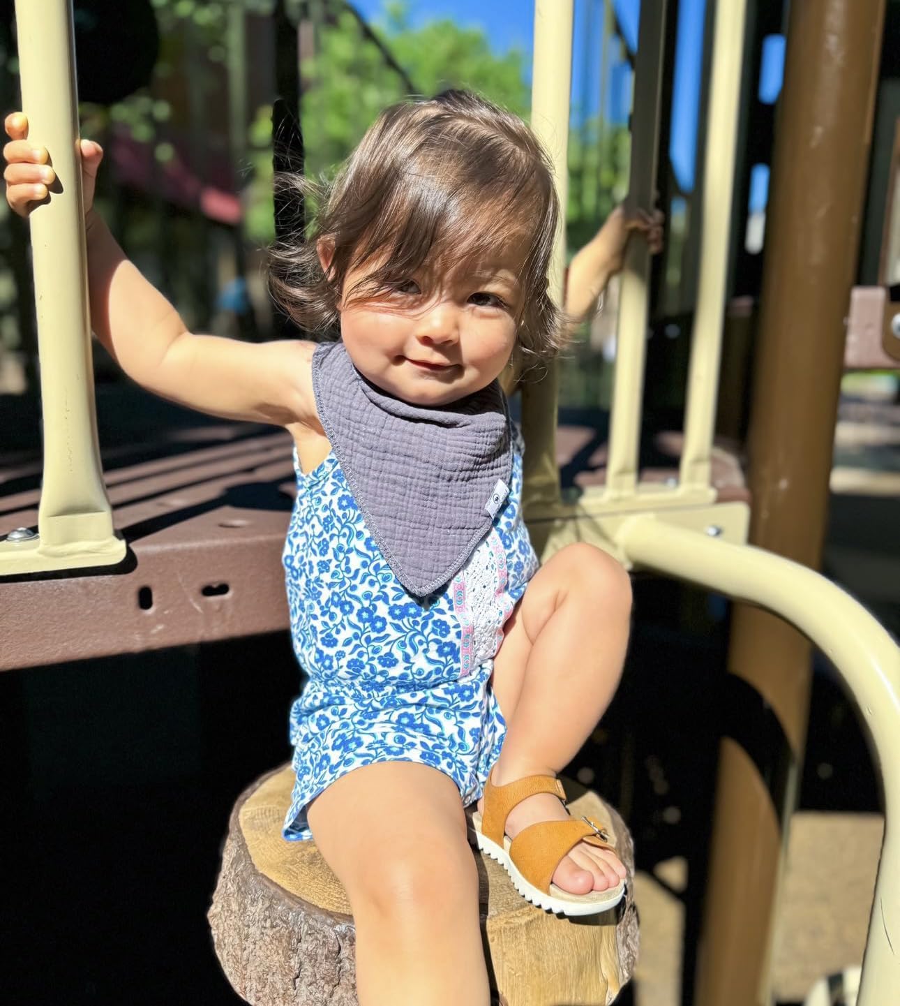 DiaperSquad's 10-Pack Baby Bibs for Drooling and Teething, Bibs for Boys, Baby Girl - Solid Cotton Baby Drool Bibs (Neutral - 100% Muslin)