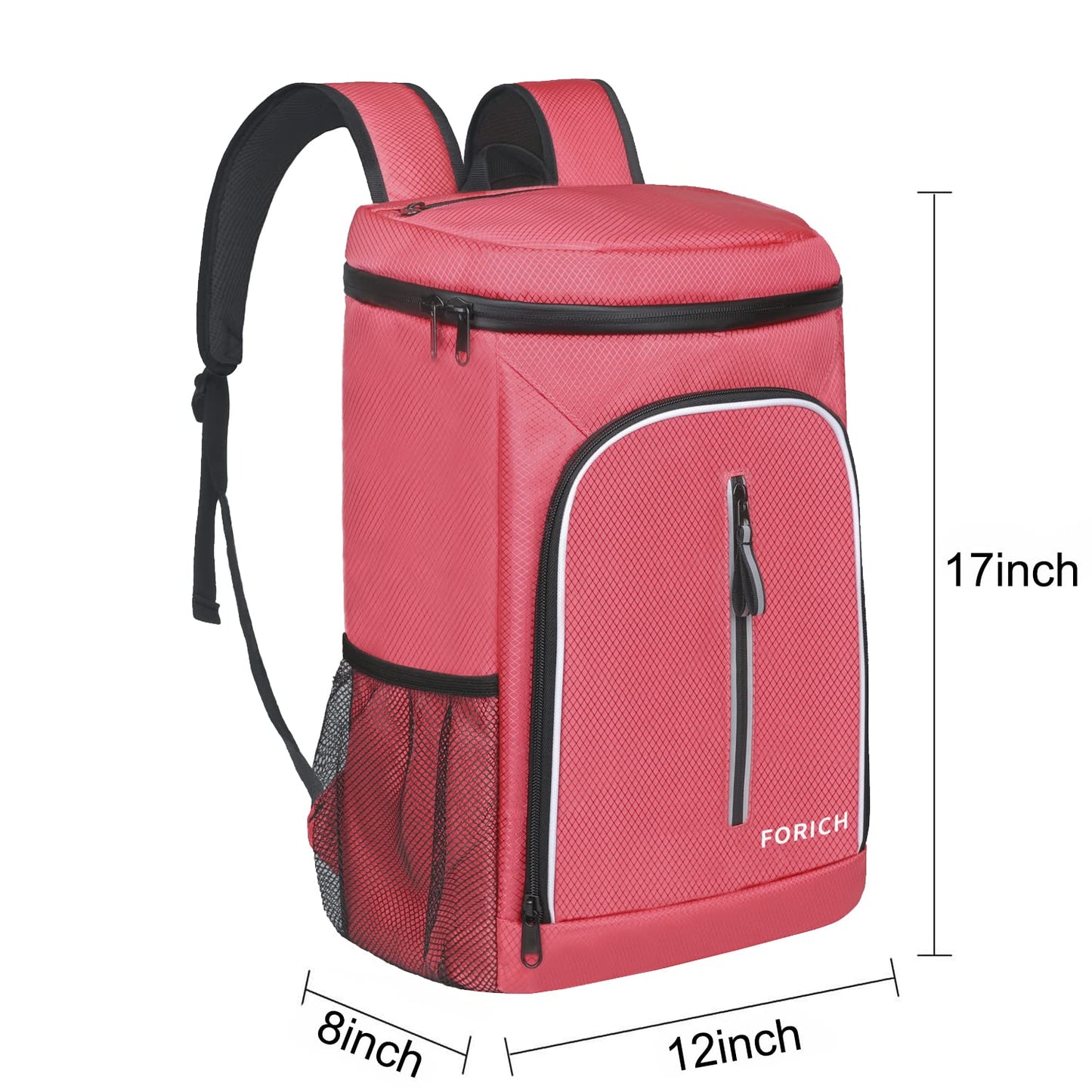 FORICH Soft Cooler Backpack Insulated Waterproof Cooler Bag Leak Proof Portable Backpacks to Work Lunch Travel Beach Camping Hiking Picnic Fishing Beer for Men Women (Watermelon Red)