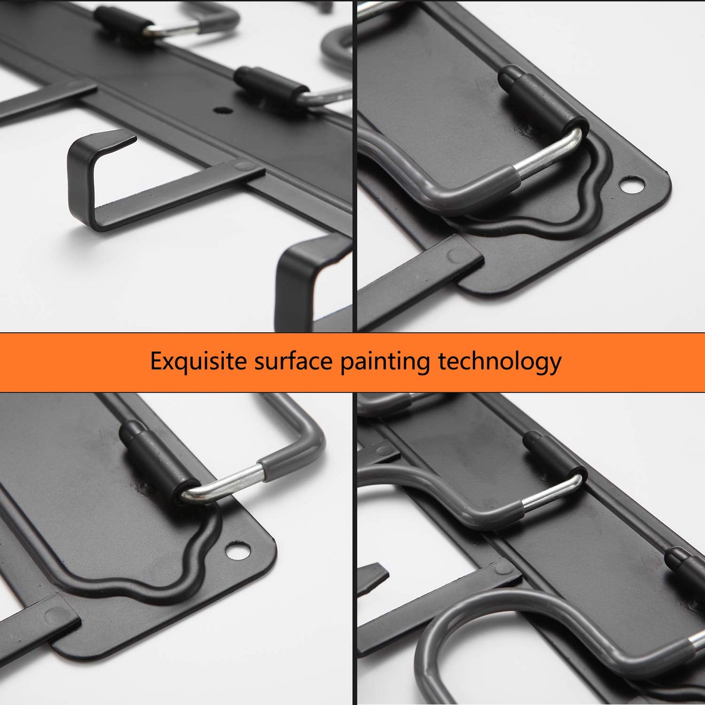 YueTong 68" All Metal Garden Tool Organizer,Adjustable Garage Wall Organizers and Storage,Heavy Duty Wall Mount Holder with Hooks for Broom,Rake,Mop,Shovel(4 Pack)