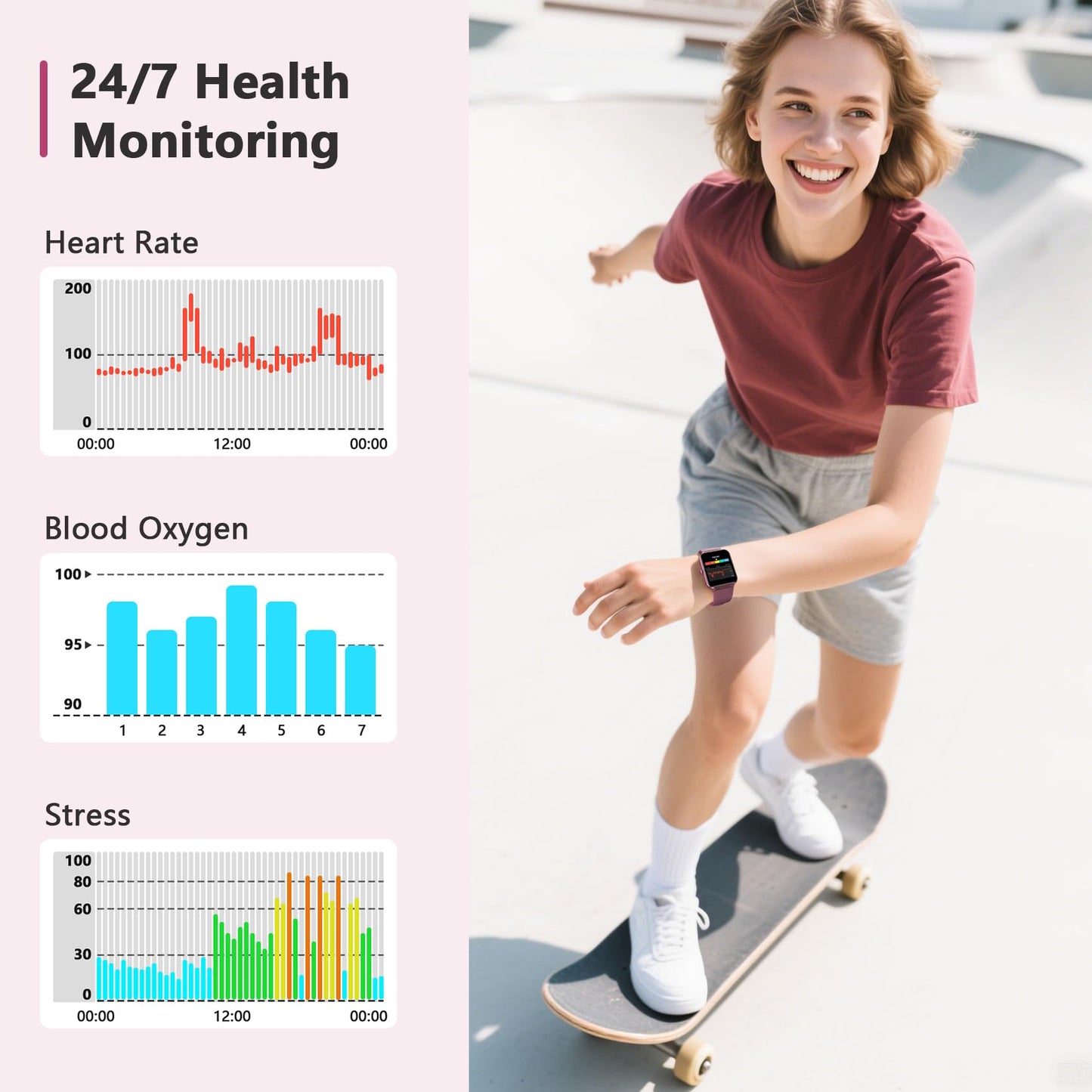 Blackview 2025 Fitness Tracker (Answer/Make Calls), Smart Watch for Men and Women with Heart Rate/SpO2/Sleep Monitor/2 Straps, 100+ Sports Modes, IP68 Waterproof Activity Tracker for Android/iPhone