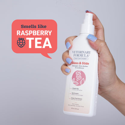 Veterinary Formula Smart Coat Complex Gloss & Glide Detangler, 8 Fl oz – Shine Builder, Conditioner Spray for Dogs – Quickly Detangles Matted Hair – with Silk Protein and Antioxidants