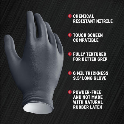 Venom Steel Industrial Nitrile Gloves, 6 mil, 2 Layer Rip Resistant, One Size Fits Most, 100 Count