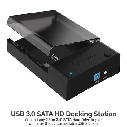 SABRENT USB 3.0 to SATA External Hard Drive Lay Flat Docking Station with Built in Cooling Fan for 2.5 or 3.5in HDD, SSD [Support UASP and 22TB] (EC-DFFN)