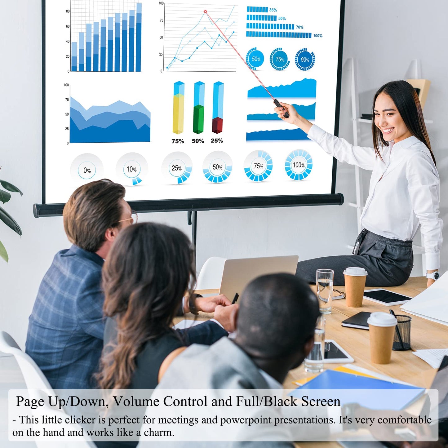 Zoxkoy Wireless PowerPoint Remote Presentation Clicker: Presenter Pointer for Classroom Teacher - USB Slide Advancer Compatible MacBook Computer