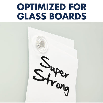 Quartet Strong Magnets, Glass Whiteboard, Dry Erase Board, Large, Clear Rare Earth Magnets, 6 Pack (85391)