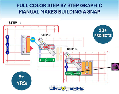 Snap Circuits Beginner, Electronics Exploration Kit, Stem Kit for Ages 5-9 (SCB-20)