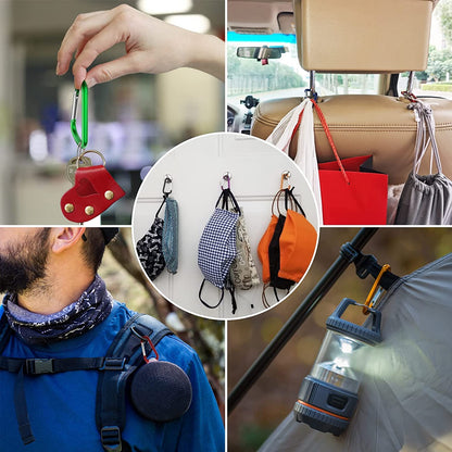 sprookber 2.28" Small Carabiner Clip Keychain, D Ring Caribeaner Clip, Key Clip Caribeener, Keychain Clip Snap Hook for Belt Buckle, Multipurpose, Set of 20 Pack