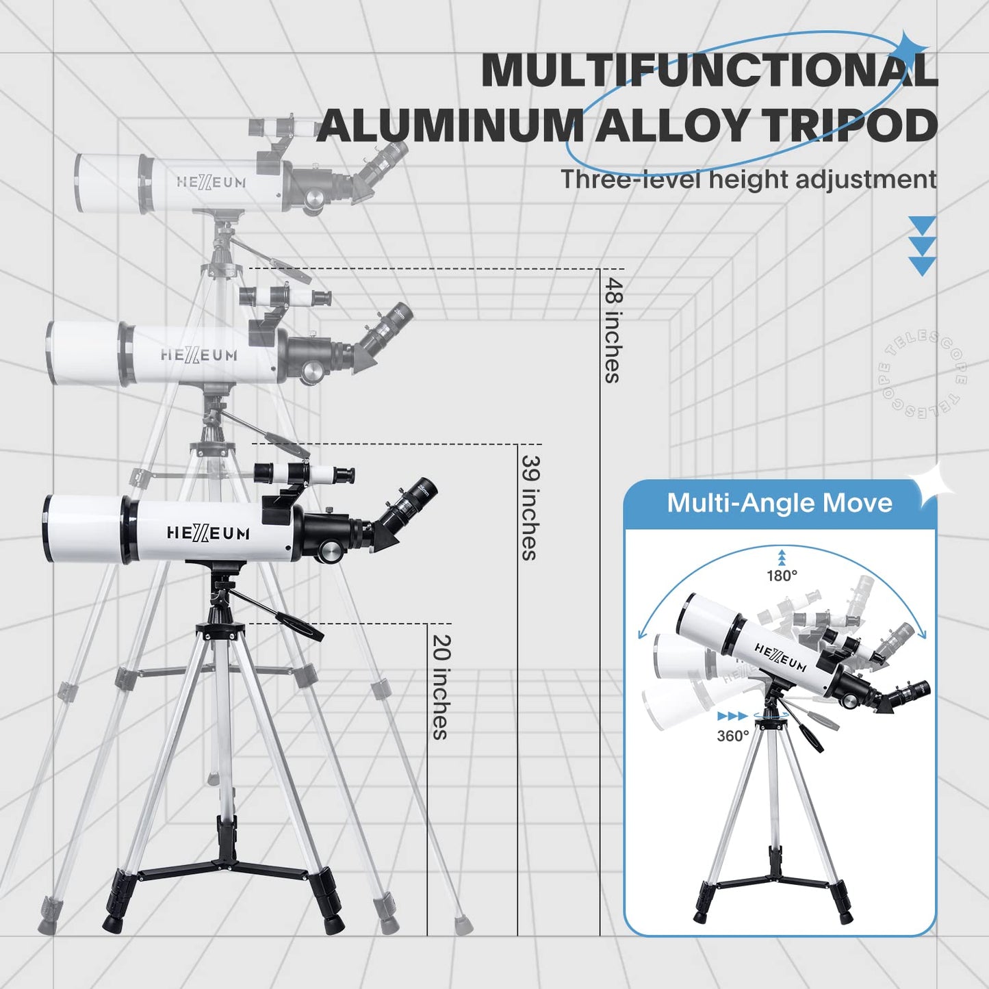 Telescope 80mm Aperture 600mm - Astronomical Portable Refracting Telescopes Fully Multi-Coated High Transmission Coatings AZ Mount with Tripod Phone Adapter, Wireless Control, Carrying Bag.
