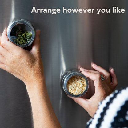 Uncluttered Designs Intergalactic Spice Rack Set With Magnetic Jars, Stand and Wall Mount (9 Tin)