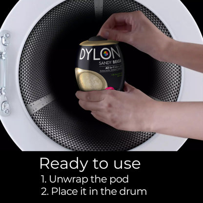 Dylon Washing Machine Fabric Dye Pod for Clothes & Soft Furnishings, 350g – Sandy Beige