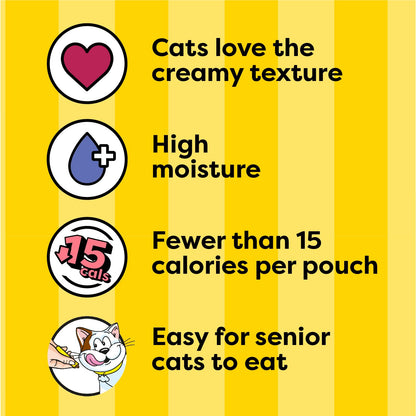 Temptations Creamy Puree Squeezable Lickable Wet Cat Treats with Beef Liver, 0.42 oz. Tubes, 4 Count, Pack of 11 (44 Total)