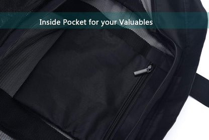 fiezkaa XX-Large Mesh Duffle Bag for Beach Pool Cruise Family Swimming Equipment with Zipper and Pockets/Sandproof/Extra Big Capacity