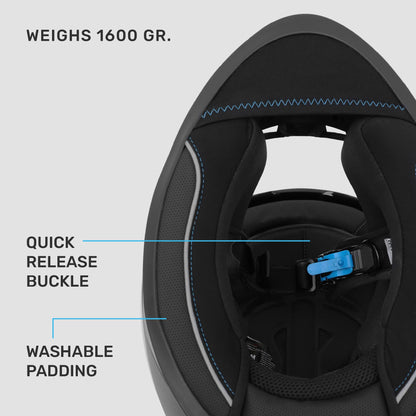 Westt Motorcycle Helmets Full Face Helmets - Street Bike Helmet with Dual Visor DOT Approved for Men Women Adults Compact Lightweight Storm X Grey Black White (Grey, L (23.23-23.62 in))