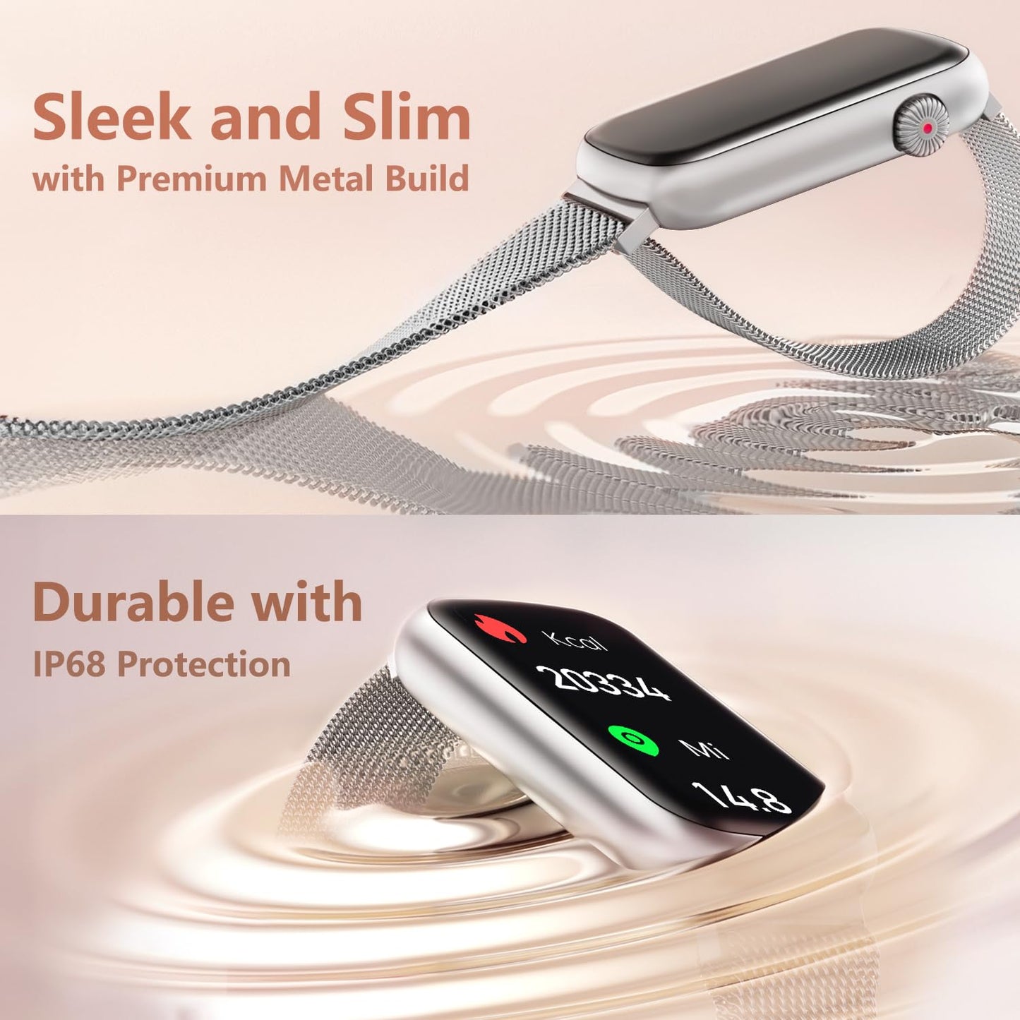 FITVII Slim Fitness Tracker with Blood Oxygen, Blood Pressure, 24/7 Heart Rate and Sleep Tracking, IP68 Waterproof Activity Trackers and Smart Watches with Step Tracker, Pedometer for Women Men