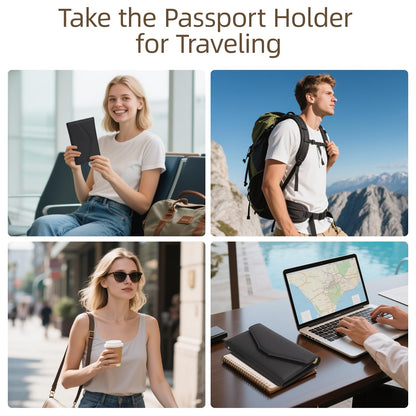 ZOPPEN Multi-purpose Rfid Blocking Travel Passport Wallet (Ver.4) Tri-fold Document Organizer Holder, 1 Black