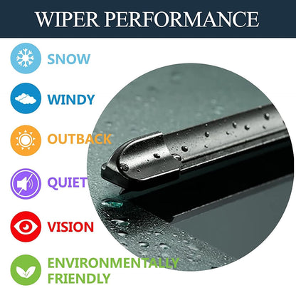 AUTOBOO 15"+15" Windshield Wipers with 13 Inch Rear Wiper Blade Replacement for Jeep wrangler JK 2008-2018,Jeep wrangler 2007-2017-Original Factory Quality (Pack of 3)