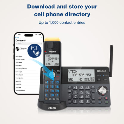 VTech IS8128-51 Super Long Range 5-Handset DECT 6.0 Cordless Phone for Home with Answering Machine, 2300 ft Range, Call Blocking, Bluetooth Connect to Cell, Intercom