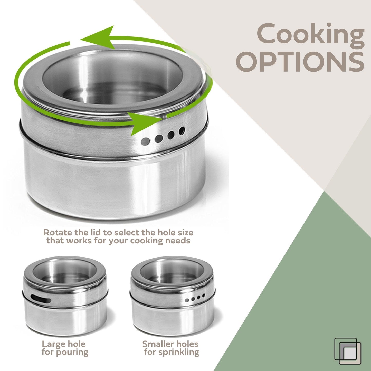 Uncluttered Designs Intergalactic Spice Rack Set With Magnetic Jars, Stand and Wall Mount (9 Tin)