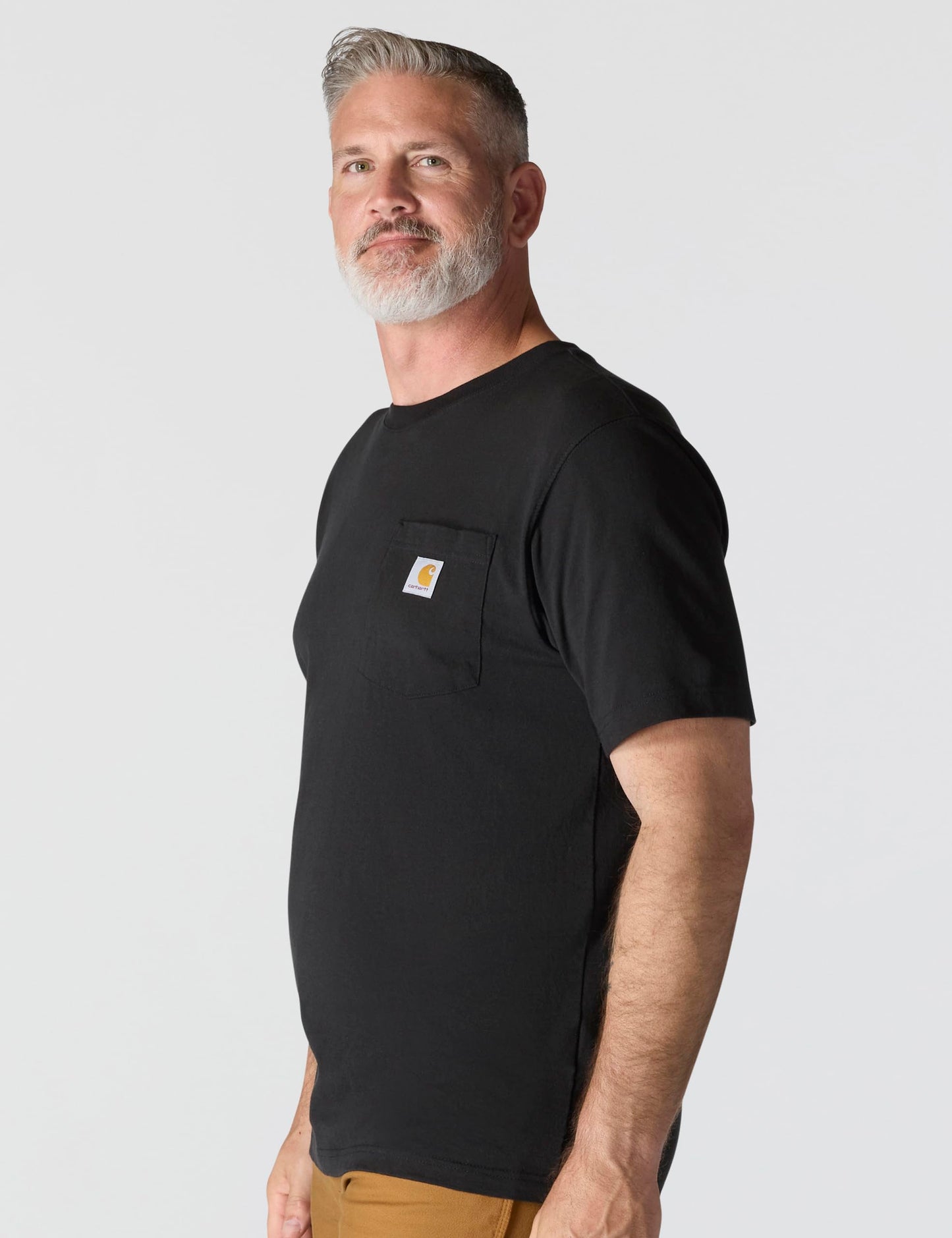 Carhartt Mens Loose Fit Heavyweight Short-Sleeve Pocket T-Shirt Work Utility t Shirts, Black, Large US