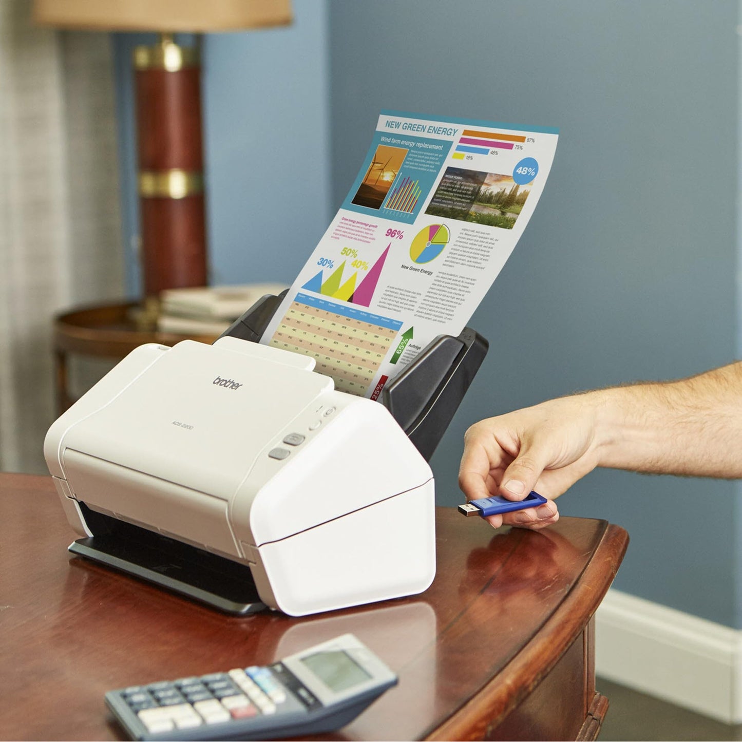 Brother High-Speed Desktop Document Scanner, ADS-2200, Multiple Scan Destinations, Duplex Scanning