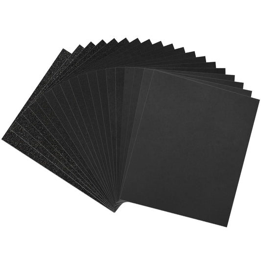 Shineboc Sandpaper Assortment, 18 Sheets, 9 x 11 Inch Wet Dry Sand Paper, 120/180/240/320/400/600/800/1000/2000 Grit Hand Sanding Sheets for Wood Metal Automotive Sanding and Polishing