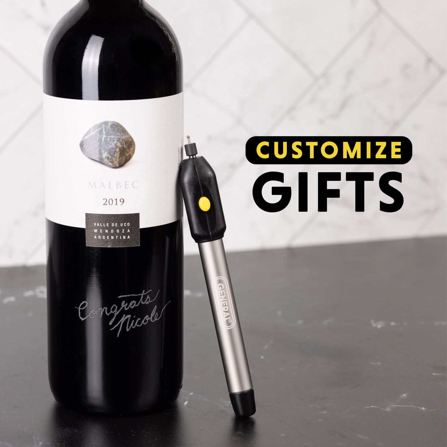 General Tools Cordless Engraving Pen for Metal - Diamond Tip Etching Tool for Engraving Toys, Sporting Goods, & Glass Gifts