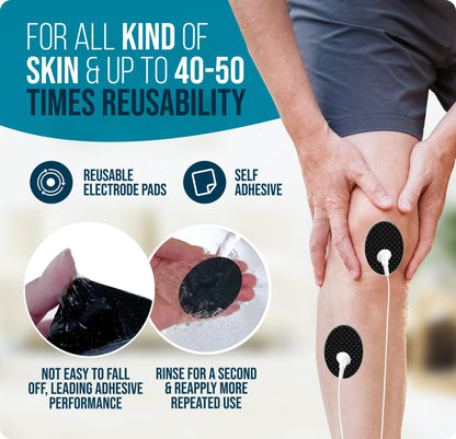 TENS Unit Electrode Pads Snap On Tens Unit Pads 22Pcs Multiple Sizes Electrodes Tens Unit Replacement Pads Snap Reusable 3.5Mm Snap Tens Pads Sm Electrodes Tens Unit Muscle Stimulator Black