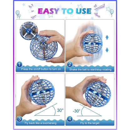 ATHLERIA Magic Flying Orb Ball Toys with Lights,UFO Hand Operated Mini Drones,Cosmic Globe Hover Ball, Boomerang Summer Outdoor Toys,Coolest Birthday Gifts for 6 7 8 9 10+ Year Old Boys Girls Teens
