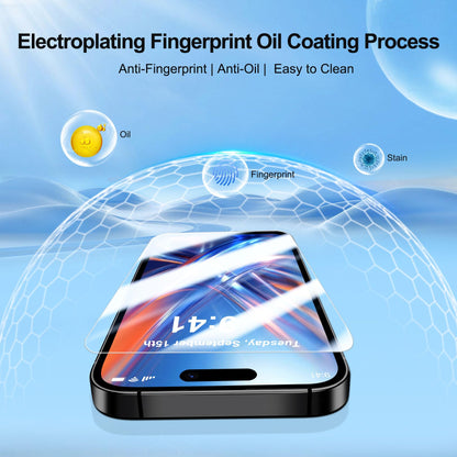 QHOHQ 3 Pack Screen Protector for iPhone Air + 3 Pack Camera Lens Protector, 9H+ Shatterproof Tempered Glass for iPhone 17 Air, [12FT Military Grade Protection], 1-Second Auto-Install, Case Friendly