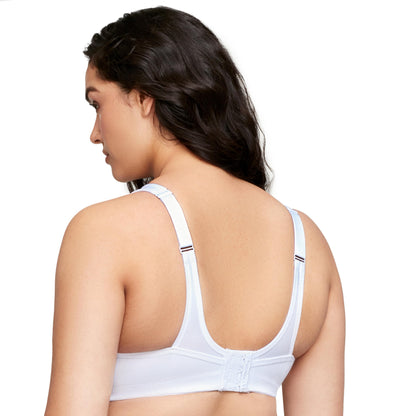 Full Figure Plus Size No-Bounce Camisole Sports Bra Wirefree #1066 White