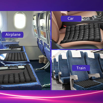 SUNFICON Air Cushion Inflatable Chair Air Seat Cushion Car Portable Breathable Comfort Cushion Office Wheelchair Pad Orthopedics Pain Pressure Relief Cushion Camping Seat Mat 18 x 16 x1 in Black