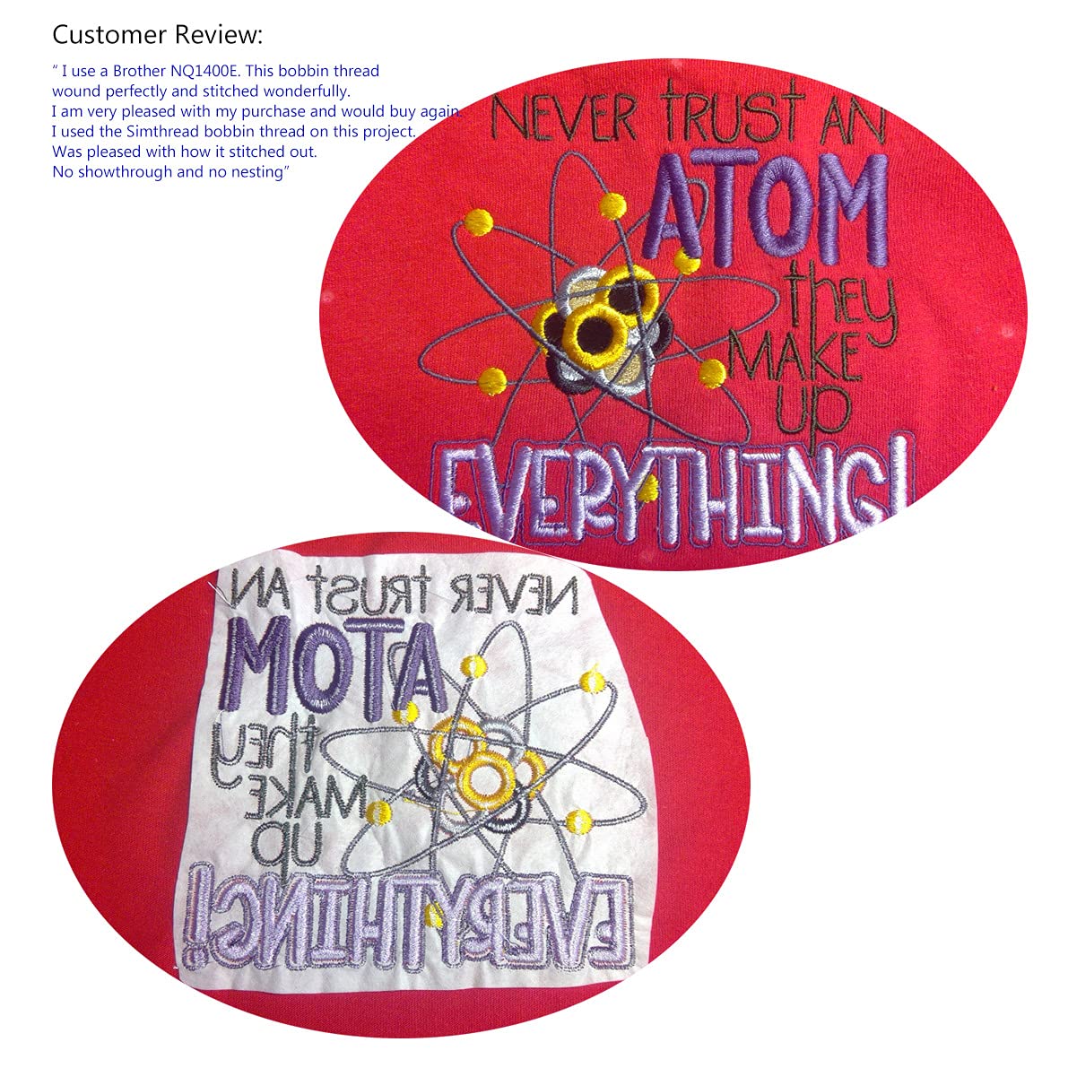 Simthread 2 Huge Spools White Bobbin Fill Thread 60WT for Embroidery Machine and and Sewing Machines - 5500 Yards Ea