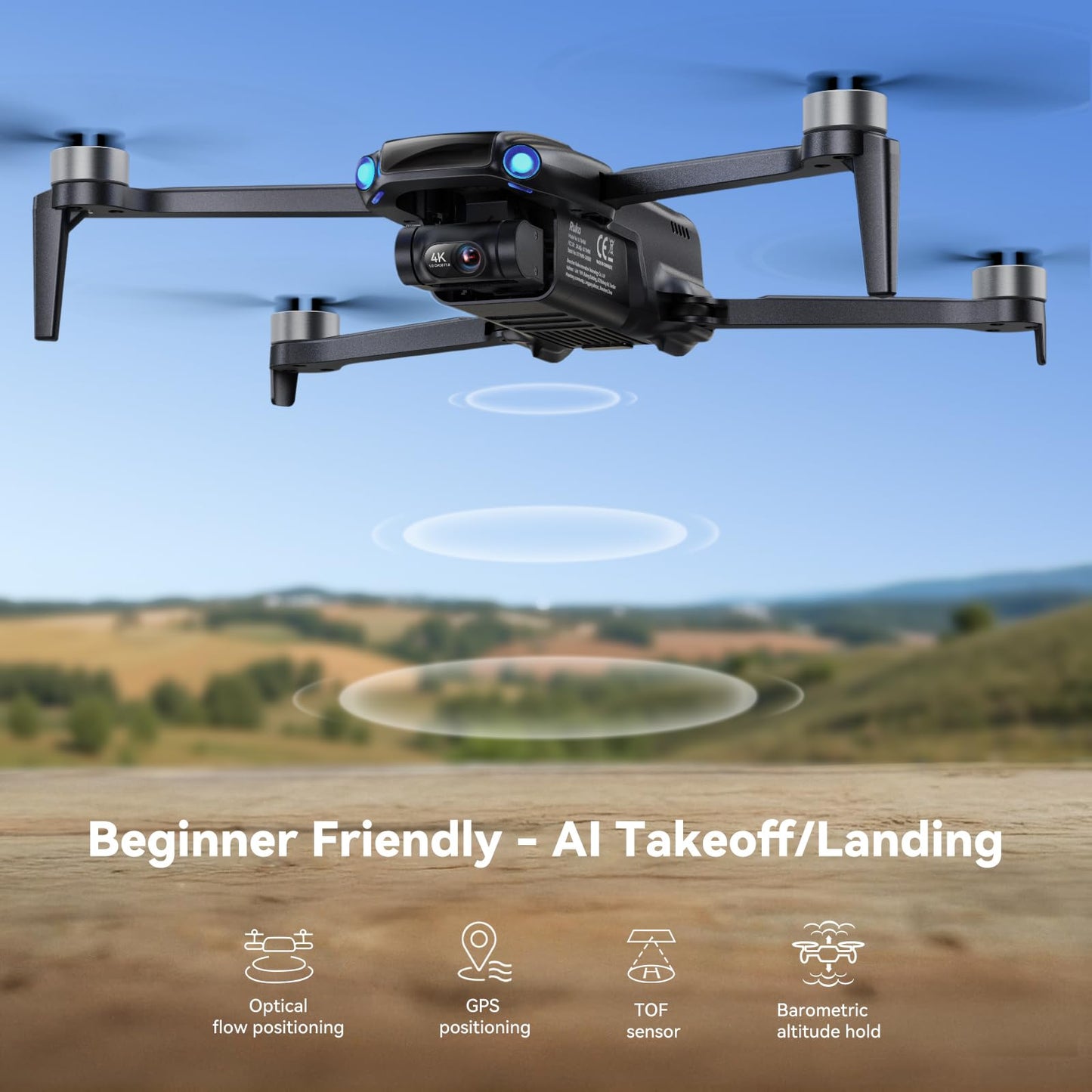 Ruko U11MINI 4K, Drones with Camera for Adults 4K Video 8K Photo, Under 249g, 3-Axis Gimbal EIS, 20000ft FPV Transmission, AI Takeoff/Landing, Auto Return, GPS with Beeper, Beginner (96-Min Flight)