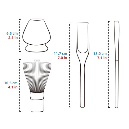TEANAGOO Matcha Whisk Set, Bamboo Matcha Whisk (Chasen), 4 Pcs Traditional Starter Matcha Set, Scoop (Chashaku) Tea Spoon Whisk Holder, Matcha Accessory, Bamboo Whisk For Matcha Tea (100prongs)