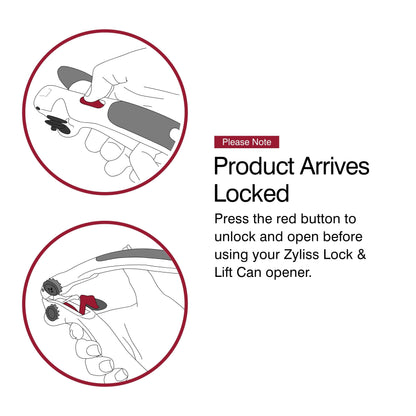 Zyliss Lock N' Lift Can Opener with Lid Lifter Magnet - Manual Opener with Locking Mechanism - Easy-to-Turn - Magnetic Can Opener - White/Gray