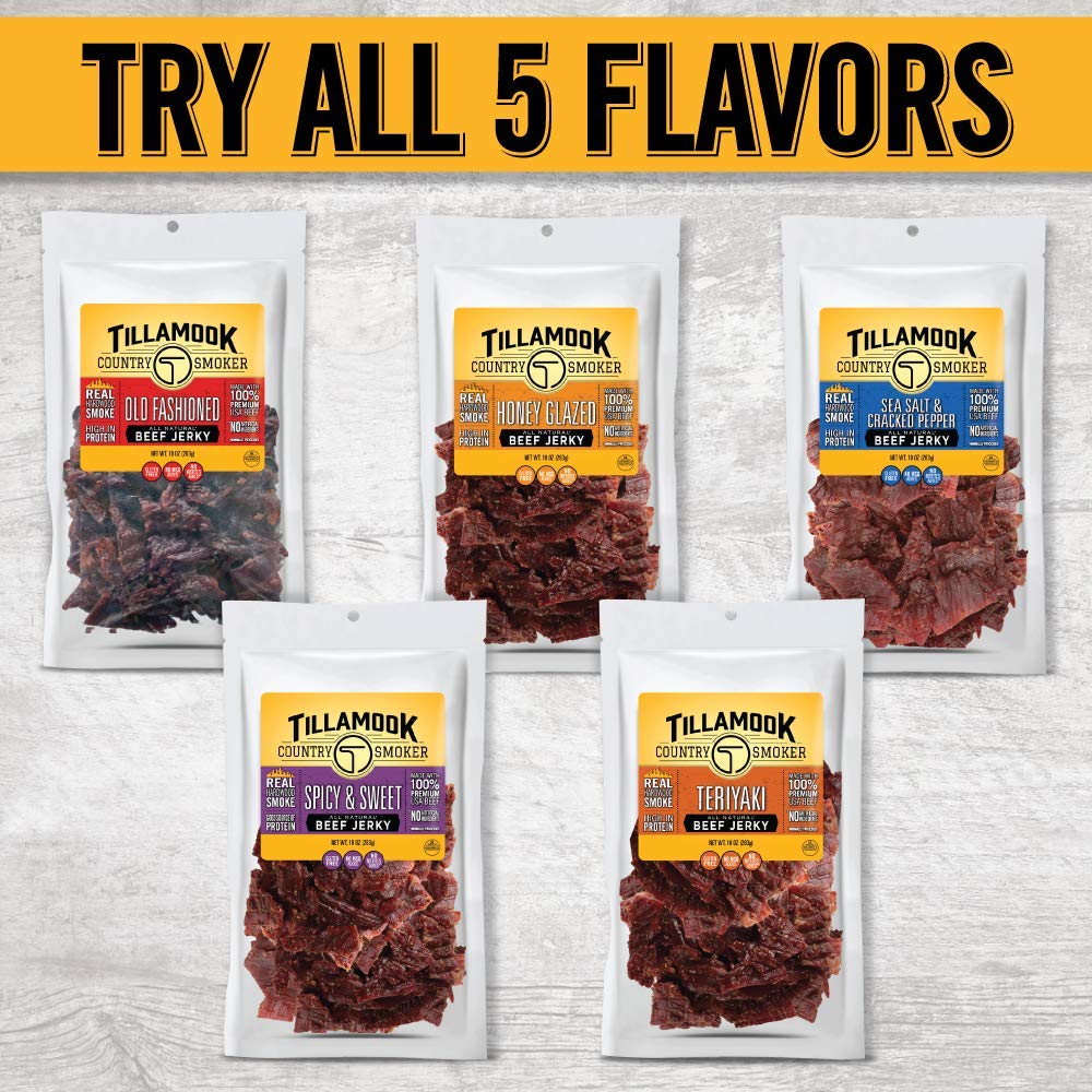 Tillamook Country Smoker Real Hardwood Smoked Beef Jerky, Honey Glazed, 10 Ounce