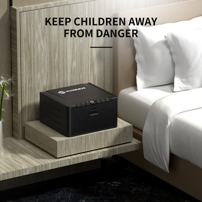 XDeer Gun Safe, Biometric Quick Access Gun Safe for Handgun, 4 Pistols High Capacity Handgun Safe with Digital Keypad, Biometric Fingerprint