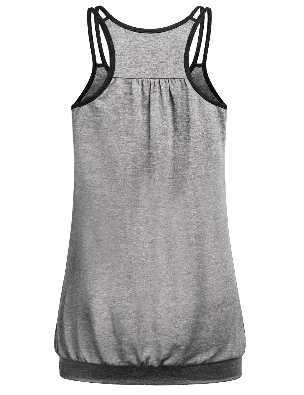 Yoga Workout Casual Relaxed fit Loose Tank top Sports Shirts Gym Fitness Athletic Exercise Tops Summer 2025 Grey